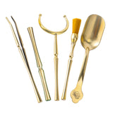 Maxbell Copper Tea Ceremony Set Organizer Craft Washing Clip Supplies Tea Fork 5pcs