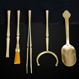 Maxbell Copper Tea Ceremony Set Organizer Craft Washing Clip Supplies Tea Fork 5pcs