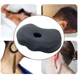 Maxbell Ear Piercing Pillow Small Pillow with Ear Hole for Pressure Relieve Side Sleepers Dark Gray