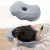 Maxbell Ear Piercing Pillow Small Pillow with Ear Hole for Pressure Relieve Side Sleepers Light Gray