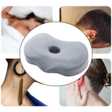 Maxbell Ear Piercing Pillow Small Pillow with Ear Hole for Pressure Relieve Side Sleepers Light Gray