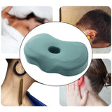 Maxbell Ear Piercing Pillow Small Pillow with Ear Hole for Pressure Relieve Side Sleepers Green