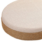 Maxbell Round Seat Cushion Seat Pad Ottoman Tatami Pouf Mat for Balcony Dining Room White