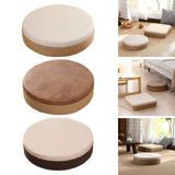 Maxbell Round Seat Cushion Seat Pad Ottoman Tatami Pouf Mat for Balcony Dining Room White