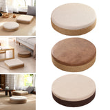 Maxbell Round Seat Cushion Seat Pad Ottoman Tatami Pouf Mat for Balcony Dining Room White