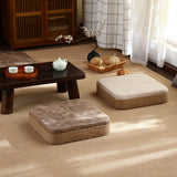 Maxbell Round Seat Cushion Seat Pad Ottoman Tatami Pouf Mat for Balcony Dining Room White