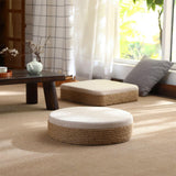 Maxbell Round Seat Cushion Seat Pad Ottoman Tatami Pouf Mat for Balcony Dining Room White