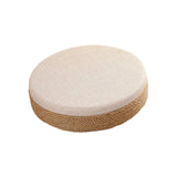 Maxbell Round Seat Cushion Seat Pad Ottoman Tatami Pouf Mat for Balcony Dining Room White