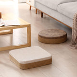 Maxbell Round Seat Cushion Seat Pad Ottoman Tatami Pouf Mat for Balcony Dining Room White