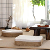 Maxbell Round Seat Cushion Seat Pad Ottoman Tatami Pouf Mat for Balcony Dining Room White