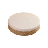 Maxbell Round Seat Cushion Seat Pad Ottoman Tatami Pouf Mat for Balcony Dining Room White