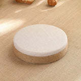 Maxbell Round Seat Cushion Seat Pad Ottoman Tatami Pouf Mat for Balcony Dining Room White