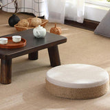 Maxbell Round Seat Cushion Seat Pad Ottoman Tatami Pouf Mat for Balcony Dining Room White