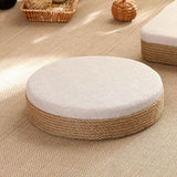 Maxbell Round Seat Cushion Seat Pad Ottoman Tatami Pouf Mat for Balcony Dining Room White