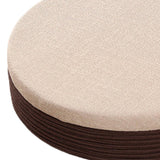 Maxbell Round Seat Cushion Seat Pad Ottoman Tatami Pouf Mat for Balcony Dining Room White and Coffee