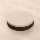 Maxbell Round Seat Cushion Seat Pad Ottoman Tatami Pouf Mat for Balcony Dining Room White and Coffee
