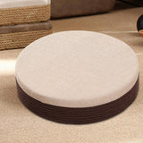 Maxbell Round Seat Cushion Seat Pad Ottoman Tatami Pouf Mat for Balcony Dining Room White and Coffee