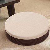 Maxbell Round Seat Cushion Seat Pad Ottoman Tatami Pouf Mat for Balcony Dining Room White and Coffee
