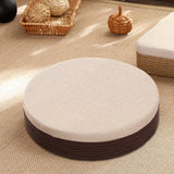 Maxbell Round Seat Cushion Seat Pad Ottoman Tatami Pouf Mat for Balcony Dining Room White and Coffee