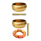 Maxbell Singing Bowl Set Craft Beautiful Sound Copper for Tabletop Yoga Meditation without Ring Cushion