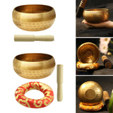 Maxbell Singing Bowl Set Craft Beautiful Sound Copper for Tabletop Yoga Meditation without Ring Cushion