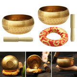 Maxbell Singing Bowl Set Craft Beautiful Sound Copper for Tabletop Yoga Meditation without Ring Cushion