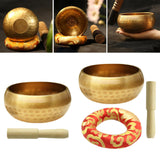 Maxbell Singing Bowl Set Craft Beautiful Sound Copper for Tabletop Yoga Meditation without Ring Cushion