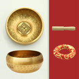 Maxbell Singing Bowl Set Craft Beautiful Sound Copper for Tabletop Yoga Meditation with Ring Cushion