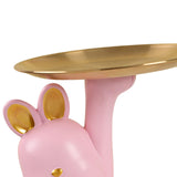 Maxbell Rabbit Figurines Modern Statue Ornament for Living Room Housewarming Bedroom Pink