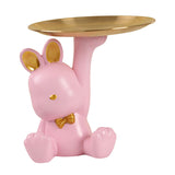 Maxbell Rabbit Figurines Modern Statue Ornament for Living Room Housewarming Bedroom Pink