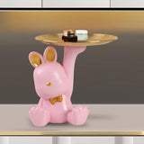 Maxbell Rabbit Figurines Modern Statue Ornament for Living Room Housewarming Bedroom Pink
