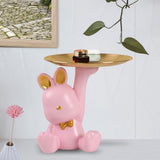 Maxbell Rabbit Figurines Modern Statue Ornament for Living Room Housewarming Bedroom Pink