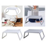 Maxbell Computer Desks Laptop lap Table for Dormitory Eating Breakfast Reading White