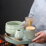 Maxbell Handmade Matcha Whisk Stand Tea Ceremony Teaware for Starter Professional White with Crack