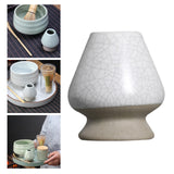 Maxbell Handmade Matcha Whisk Stand Tea Ceremony Teaware for Starter Professional White with Crack