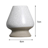 Maxbell Handmade Matcha Whisk Stand Tea Ceremony Teaware for Starter Professional White with Crack