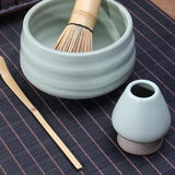 Maxbell Handmade Matcha Whisk Stand Tea Ceremony Teaware for Starter Professional Light Green