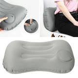 Maxbell Travel Pillow Support Pillow with Adjustable Buckles Inflating for Traveling Gray