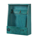 Maxbell Key Holder for Wall Key Cabinet Retro Rustic for Kitchen Home Living Room Blue