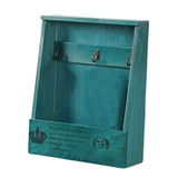 Maxbell Key Holder for Wall Key Cabinet Retro Rustic for Kitchen Home Living Room Blue