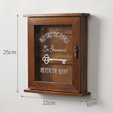 Maxbell Key Holder for Wall 6 Hooks with Door Rustic for Home Basement Entryway Brown