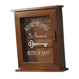 Maxbell Key Holder for Wall 6 Hooks with Door Rustic for Home Basement Entryway Brown