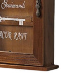 Maxbell Key Holder for Wall 6 Hooks with Door Rustic for Home Basement Entryway Brown