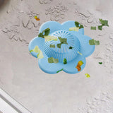 Maxbell Floral Style Shower Drain Covers Simple Drainage for Kitchen Bathroom Blue