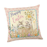 Maxbell 18x18 inch Pillow Covers with Zipper Couch Pillows for Sofa Chair Decoration Happy Easter