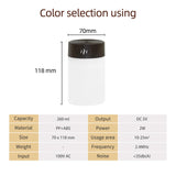 Maxbell Mini Air Humidifier Car with Night light Electric Silent Office Bedroom deep Grain