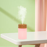 Maxbell Mini Air Humidifier Car with Night light Electric Silent Office Bedroom Light Wood Grain