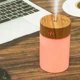 Maxbell Mini Air Humidifier Car with Night light Electric Silent Office Bedroom Light Wood Grain