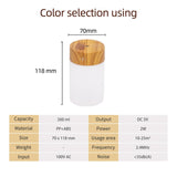 Maxbell Mini Air Humidifier Car with Night light Electric Silent Office Bedroom Light Wood Grain