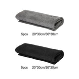 Maxbell 5x Multifunctional Microfiber Cleaning Cloth Washable for Bathroom Car Gray 20cmx30cm